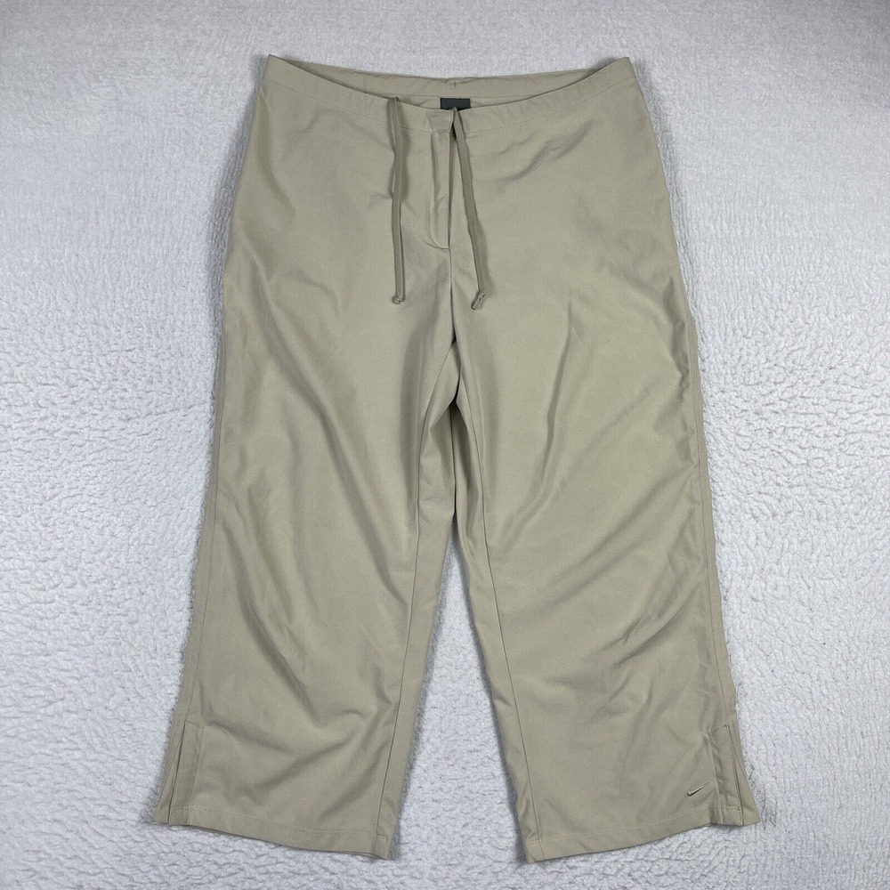 Nike Pants Womens‎ Medium (8-10) Khaki Crop Athleisure Minimalist Fitness Gym